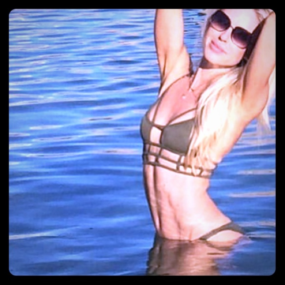 Army green Bikini top